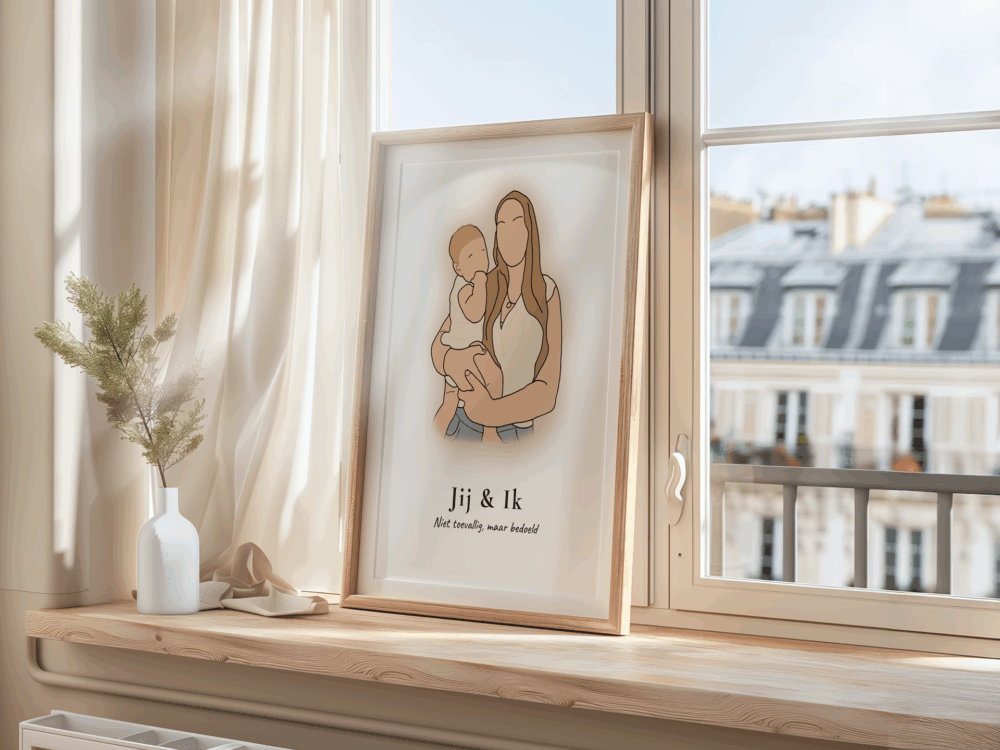 persoonlijke-illustratie-baby-moeder-raam